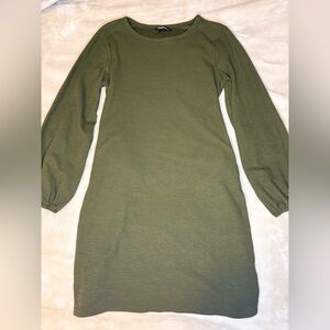 Olive Green Long Sleeve Dress